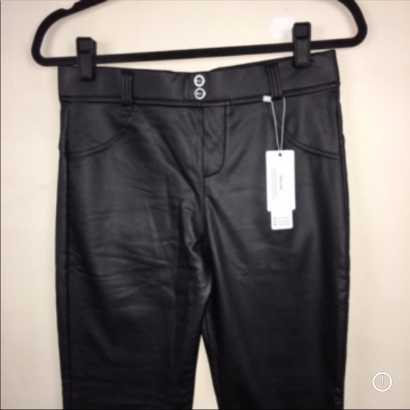Dallns Black Faux Leather Shaping Push Up Pants NWT - Picture 8 of 14